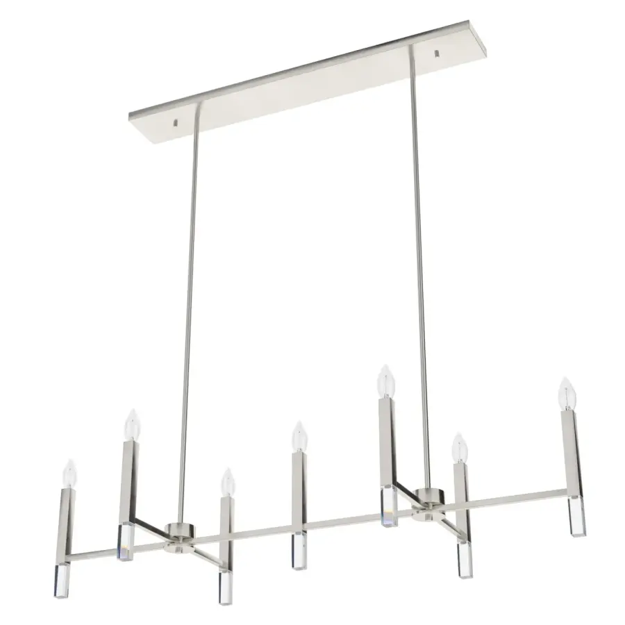 Sunjai 7-Light Linear Chandelier in Brushed Nickel - Image 15