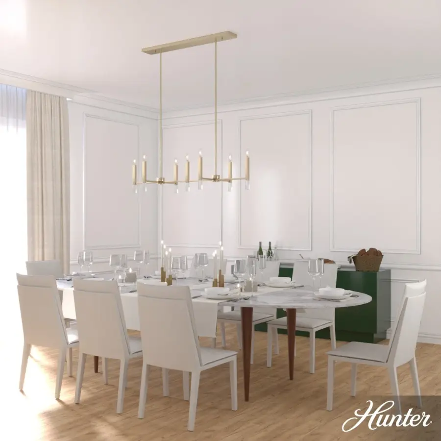 Sunjai 7-Light Linear Chandelier in Brushed Nickel - Image 3