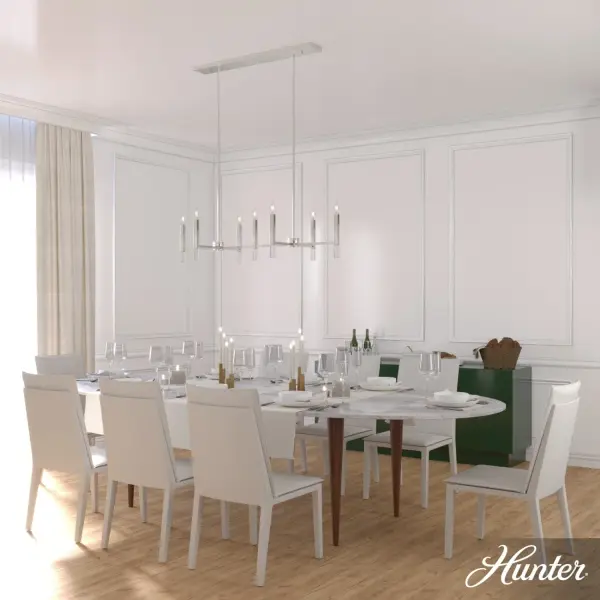 Sunjai 7-Light Linear Chandelier in Brushed Nickel - Image 4