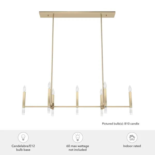 Sunjai 7-Light Linear Chandelier in Brushed Nickel - Image 5