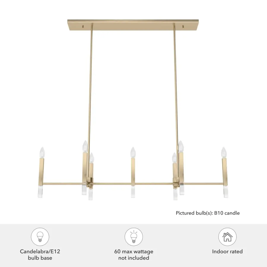 Sunjai 7-Light Linear Chandelier in Brushed Nickel - Image 5