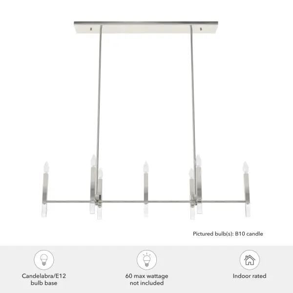 Sunjai 7-Light Linear Chandelier in Brushed Nickel - Image 6