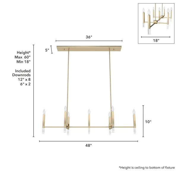 Sunjai 7-Light Linear Chandelier in Brushed Nickel - Image 7