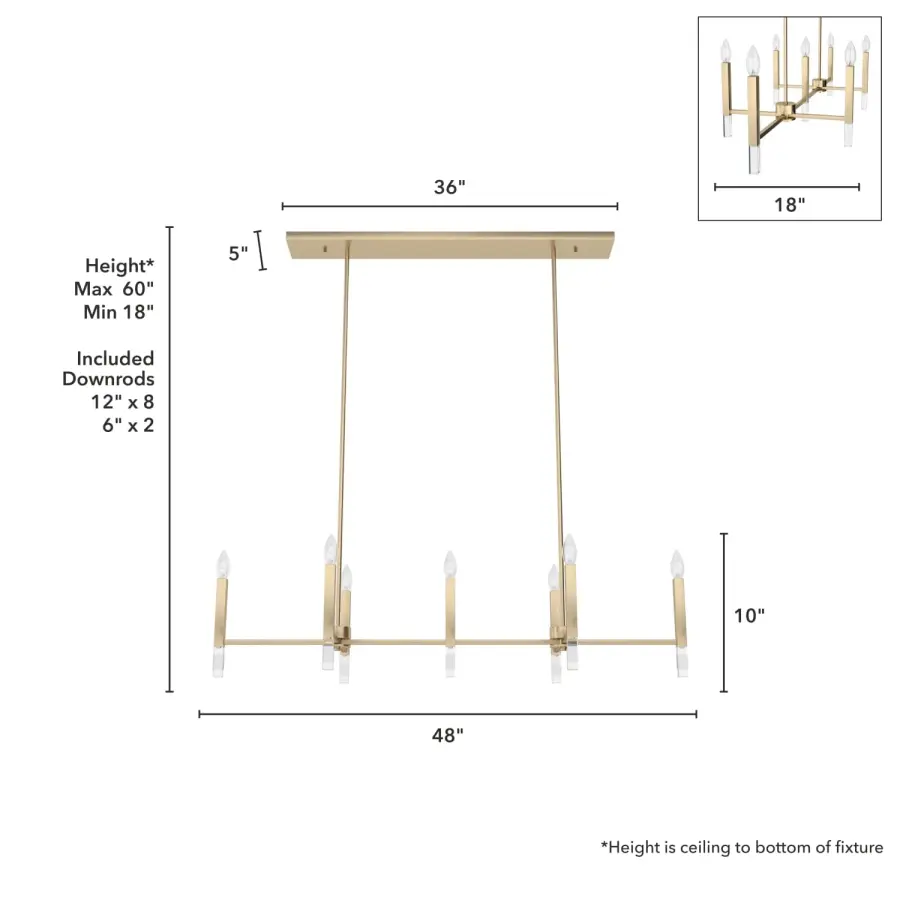 Sunjai 7-Light Linear Chandelier in Brushed Nickel - Image 7
