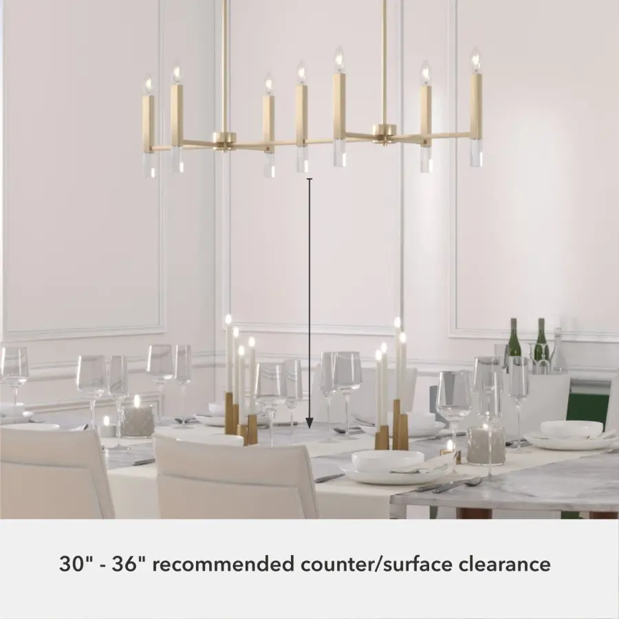Sunjai 7-Light Linear Chandelier in Brushed Nickel - Image 9
