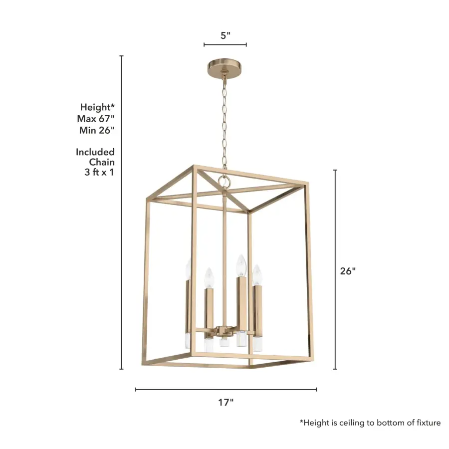 Sunjai Four Light Pendant in Alturas Gold - Image 4