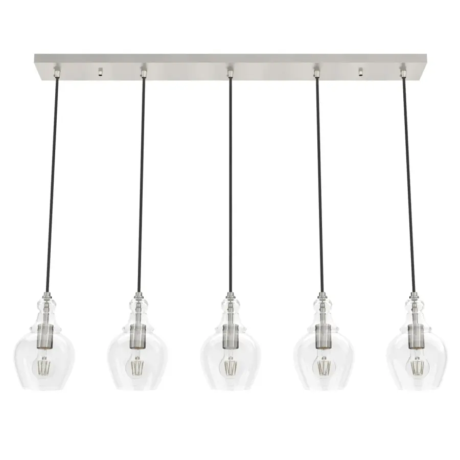 Maple Park Five Light Linear Pendant in Brushed Nickel - Image 7
