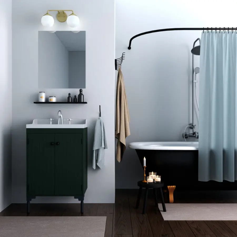 Hepburn Two Light Bathroom Vanity in Matte Black - Image 5