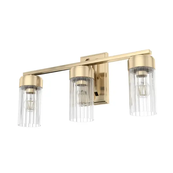 Glow in the glamour of the Gatz vanity light. The metal fixture combines with fluted glass covers to create a sparkling aesthetic to bring life to any powder room. You will want to wake up to this gorgeous shine. Add other lights from the Gatz collection for a coordinated look throughout your home. Mix and match with fans from our ceiling fan collections to fully finish your space. Rated for indoor spaces exposed to humidity Requires 3 E26 bulbs. Bulbs not included. Mounts Up or Down INDOOR-DAMP RATED: For use in indoor spaces exposed to humidity like bathrooms and laundry rooms. BULB RECOMMENDATION: Maximum 60 W per light bulb or equivalent LED bulb. Bulbs not included. PICTURED HERE: Match our image using A19 Standard light bulbs. WARRANTY: One-year limited warranty backed by the trusted experts at Hunter.