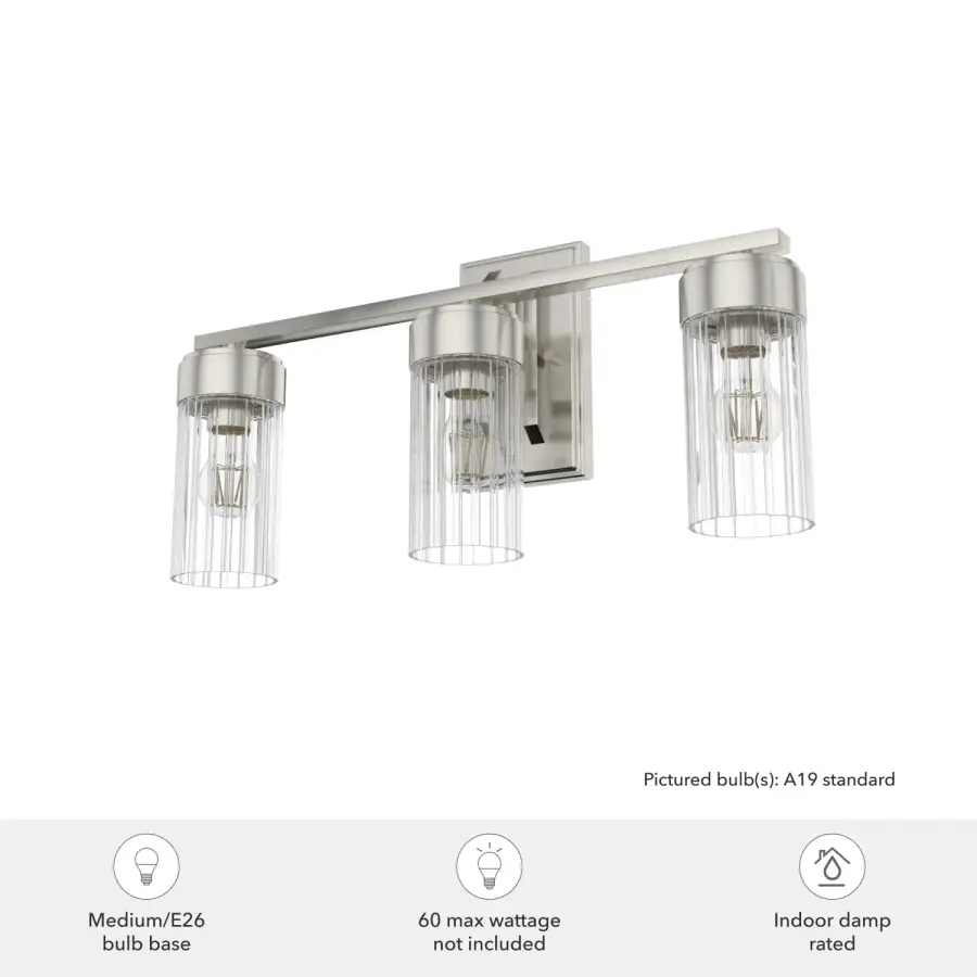 Gatz 3-Light Bathroom Vanity in Brushed Nickel - Image 5
