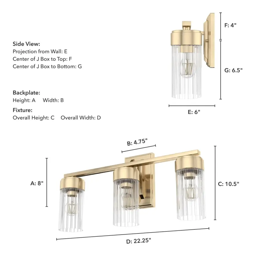 Gatz 3-Light Bathroom Vanity in Brushed Nickel - Image 7