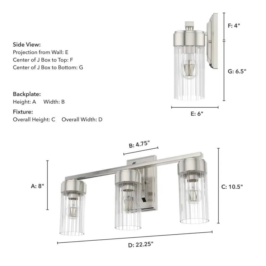 Gatz 3-Light Bathroom Vanity in Brushed Nickel - Image 8