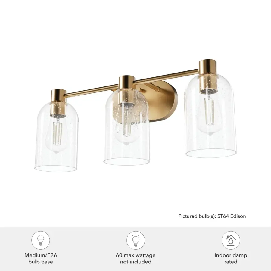 Lochemeade 3-Light Bathroom Vanity in Alturas Gold - Image 8