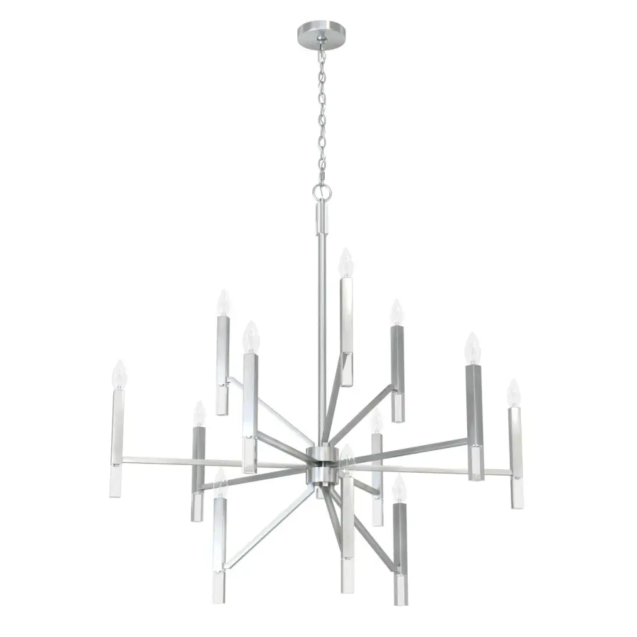Sunjai 12-Light Chandelier in Matte Black - Image 1