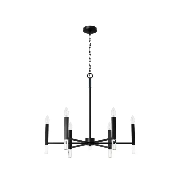 Sunjai 6-Light Chandelier in Matte Black - Image 1