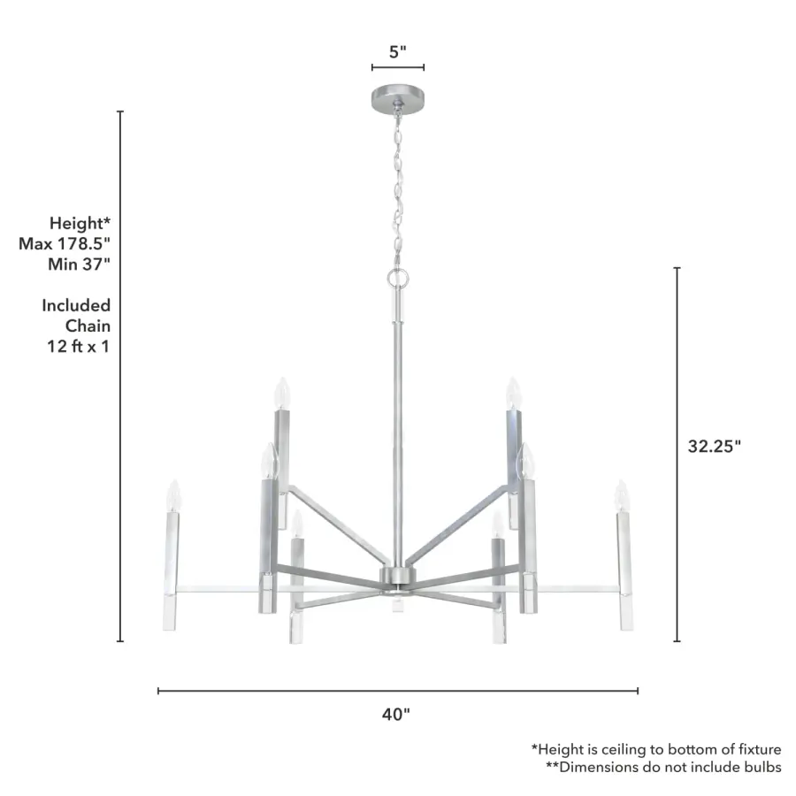 Sunjai Nine Light Chandelier in Matte Black - Image 11