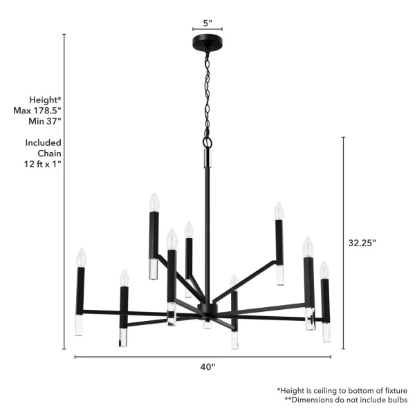 Sunjai Nine Light Chandelier in Matte Black - Image 12
