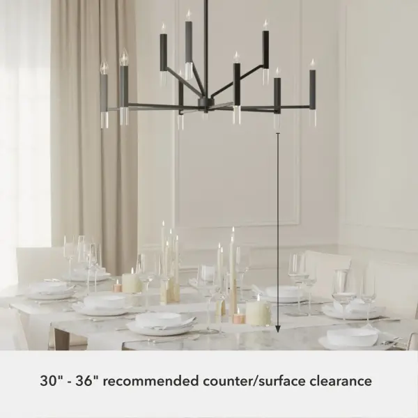 Sunjai Nine Light Chandelier in Matte Black - Image 15