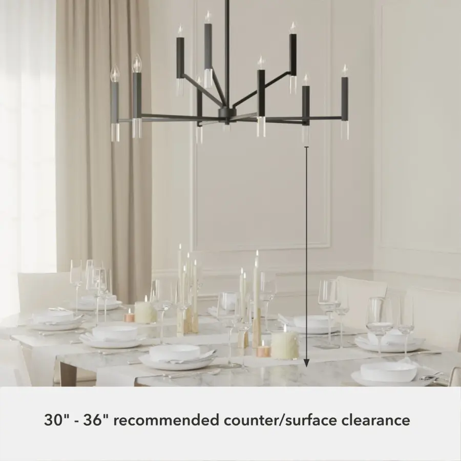 Sunjai Nine Light Chandelier in Matte Black - Image 15