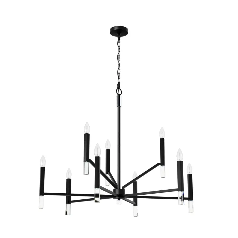 Sunjai Nine Light Chandelier in Matte Black - Image 19