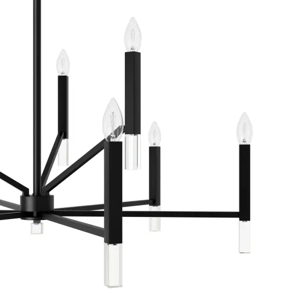 Sunjai Nine Light Chandelier in Matte Black - Image 22