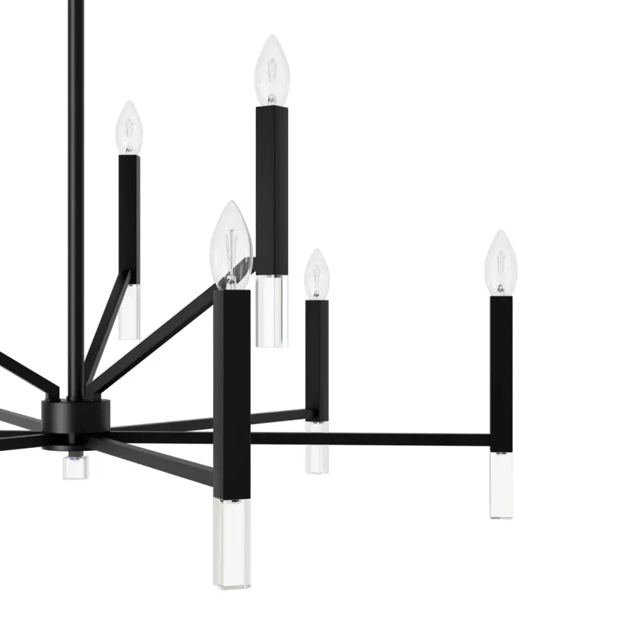 Sunjai Nine Light Chandelier in Matte Black - Image 22