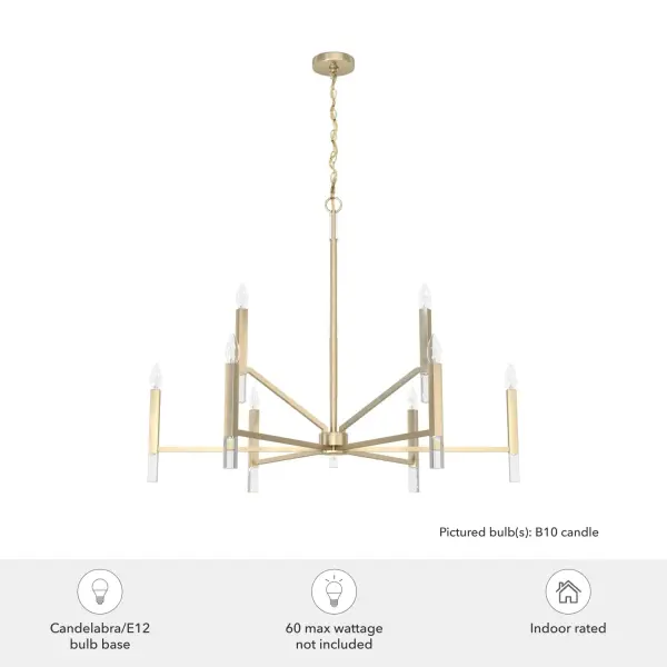 Sunjai Nine Light Chandelier in Matte Black - Image 7
