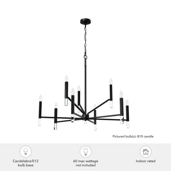 Sunjai Nine Light Chandelier in Matte Black - Image 9