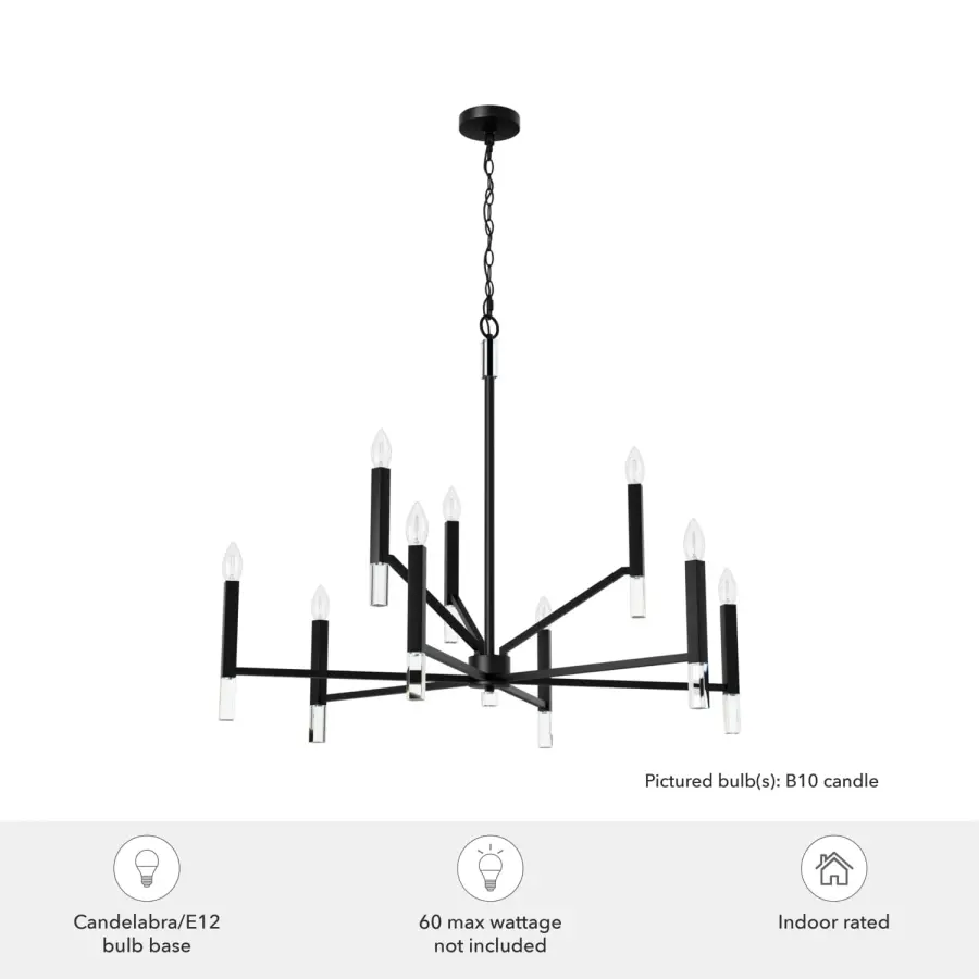 Sunjai Nine Light Chandelier in Matte Black - Image 9