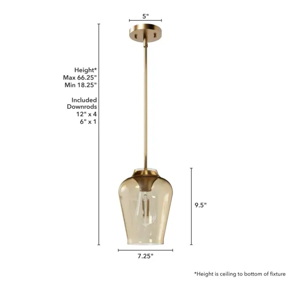 Vidria One Light Pendant in Alturas Gold - Image 11