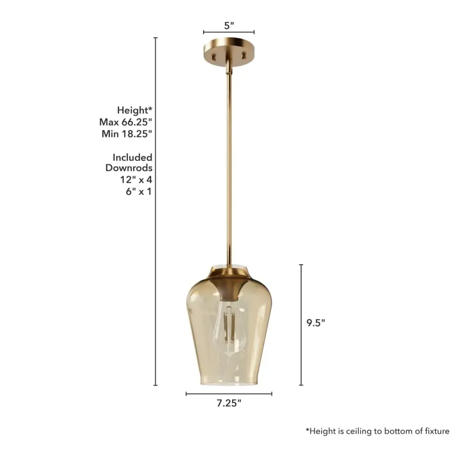 Vidria One Light Pendant in Alturas Gold - Image 11