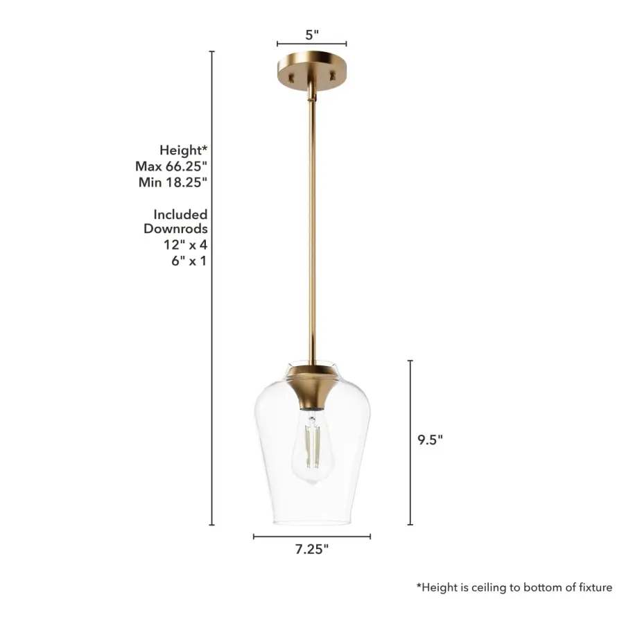 Vidria One Light Pendant in Alturas Gold - Image 12