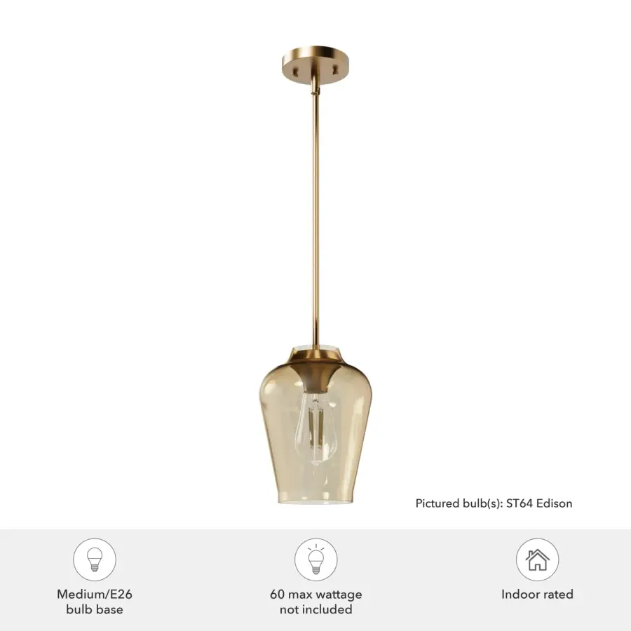 Vidria One Light Pendant in Alturas Gold - Image 8