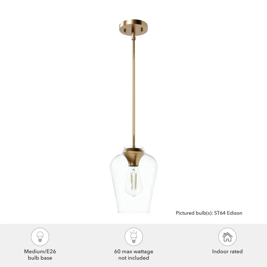 Vidria One Light Pendant in Alturas Gold - Image 9