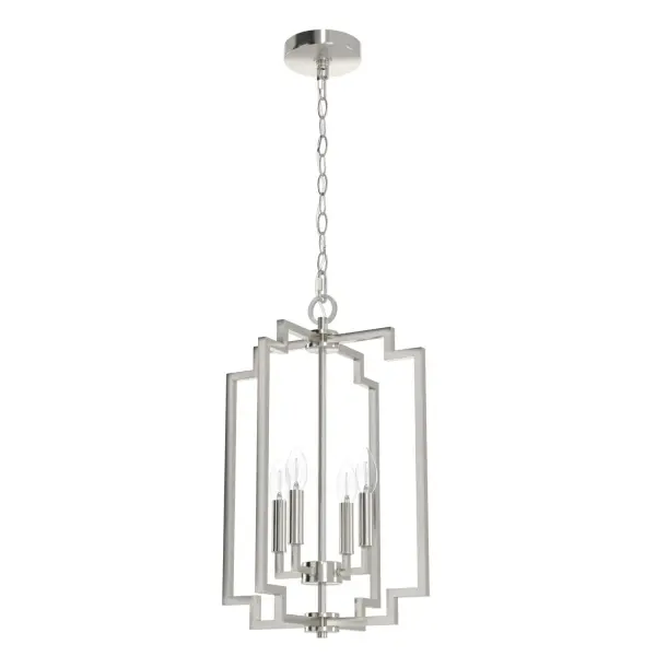 The Zoanne pendant allows you to brighten any space with a touch of glam. Do one or use multiple to take the shine to the next level. Place one or a few over an island or add sparkle to your dining room. Fixtures from the Zoanne collection create a wow factor in any room. Mix and match with fans from our ceiling fan collections to fully finish your space. Rated for indoor use only Requires 4 E12 bulbs. Bulbs not included. MADE FOR INDOORS: For use in indoor spaces like kitchens, bedrooms, living rooms, dining rooms, and entryways. BULB RECOMMENDATION: Maximum 60 W per light bulb or equivalent LED bulb. Bulbs not included. PICTURED HERE: Match our image using B10 Candle light bulbs. CUSTOMIZABLE HANGING OPTIONS: With the minimum required chain, the hanging length is 37 inches. When using all of the included chain, the maximum hanging length is 94 inches. WARRANTY: One-year limited warranty backed by the trusted experts at Hunter. - alternate view