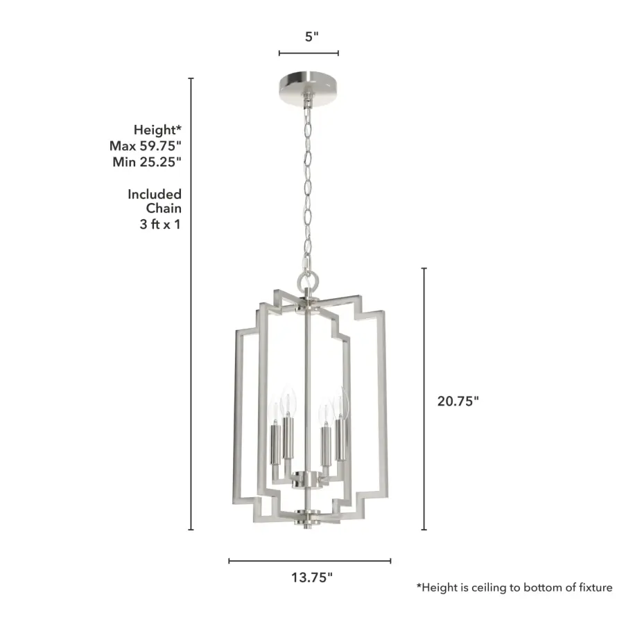 Zoanne Four Light Pendant in Matte Black - Image 11