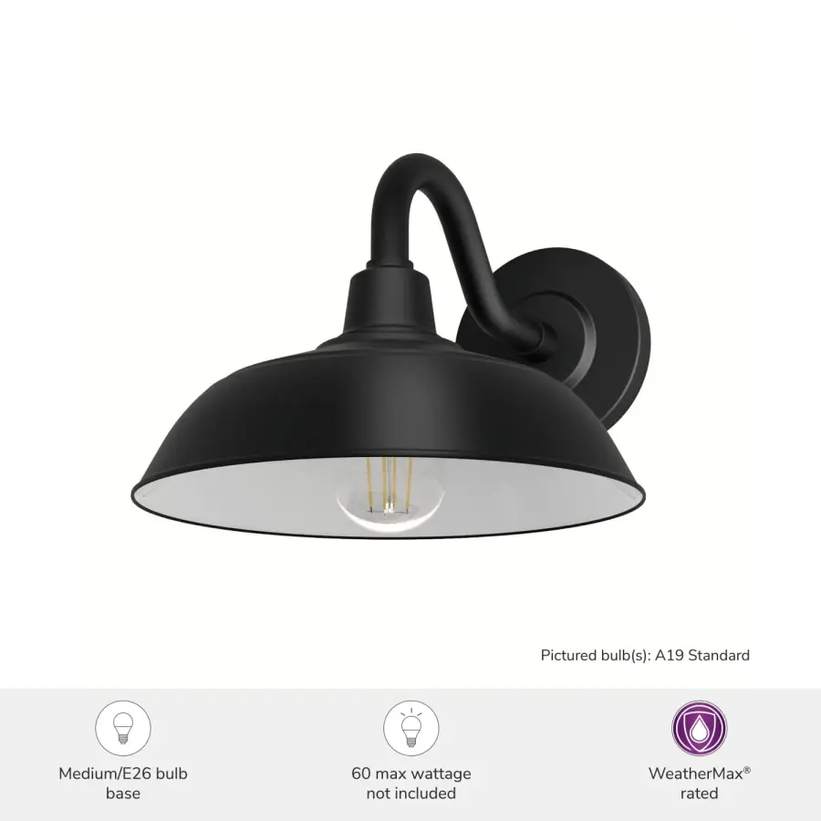 Mill Valley One Light Outdoor Wall Mount in Matte Black - Image 3
