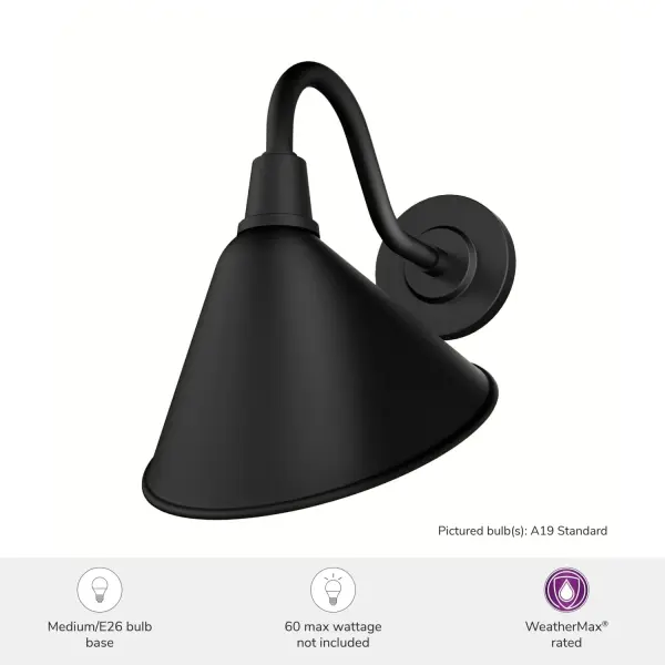 Cassius One Light Outdoor Wall Mount in Matte Black - Image 3