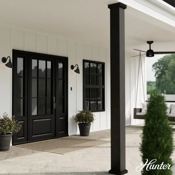 The Cassius outdoor wall light combines clean modern lines with industrial farmhouse appeal. WeatherMax construction resists corrosion from moisture and salt air, making it ideal for exposed outdoor areas or modern indoor spaces. - alternate view