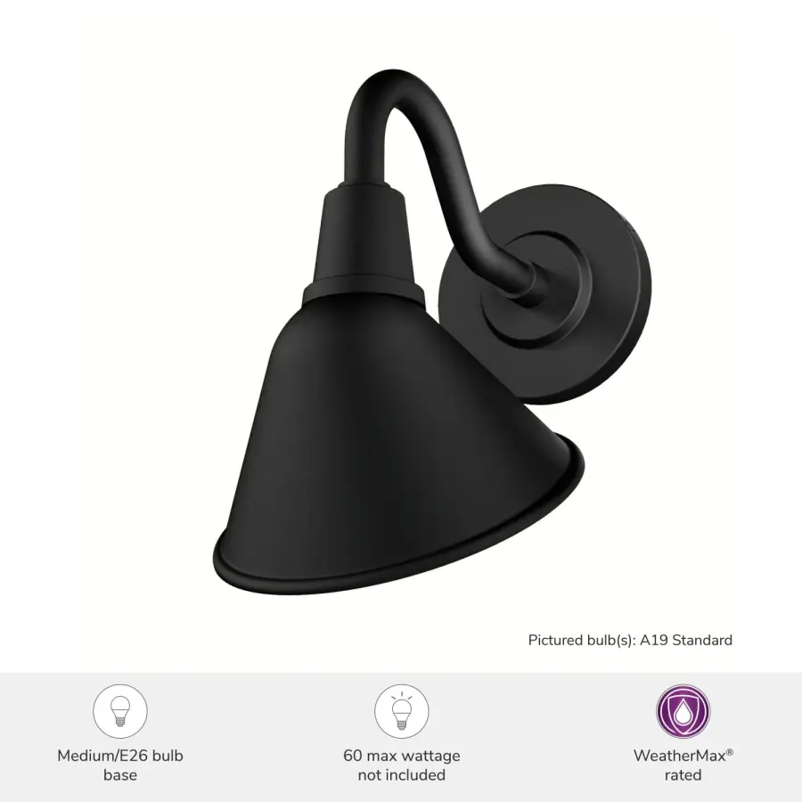 Cassius One Light Outdoor Wall Mount in Matte Black - Image 3