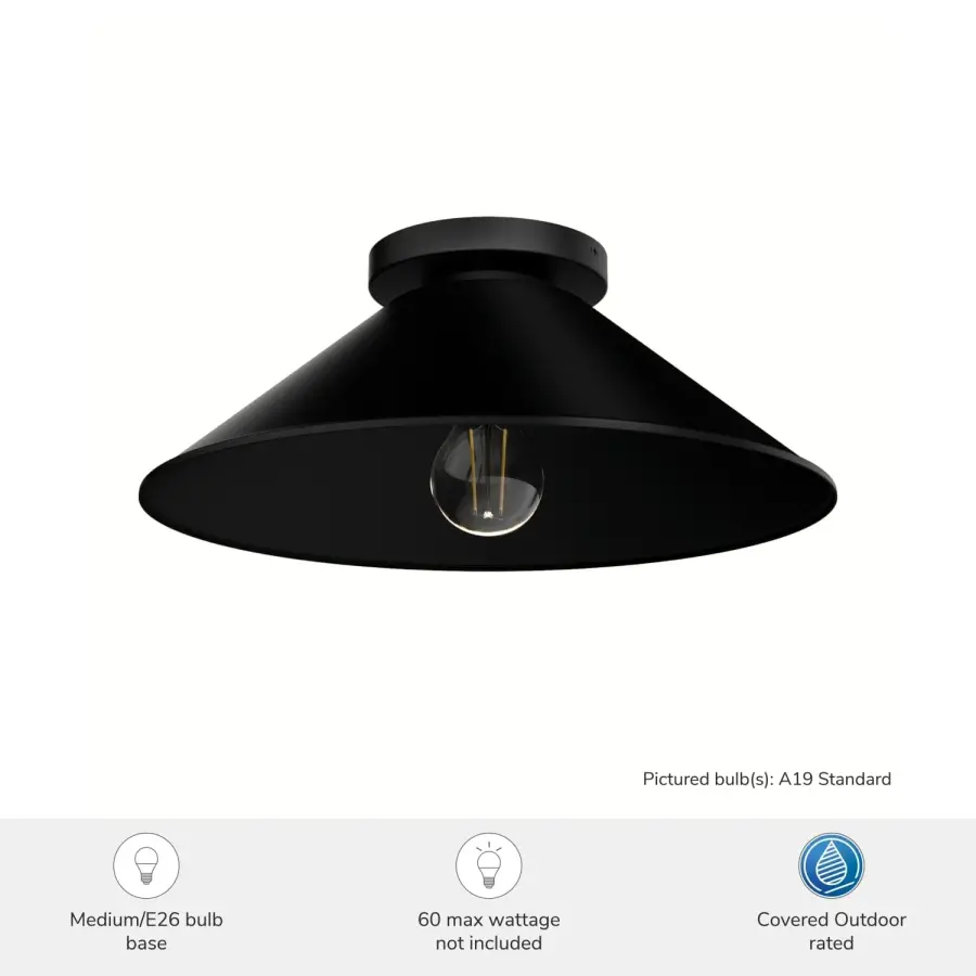 Skyflow One Light Outdoor Flush Mount in Matte Black - Image 5