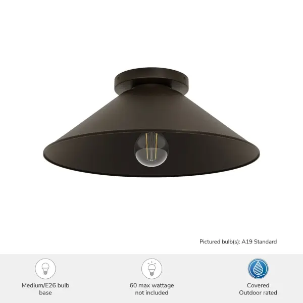 Skyflow One Light Outdoor Flush Mount in Matte Black - Image 6