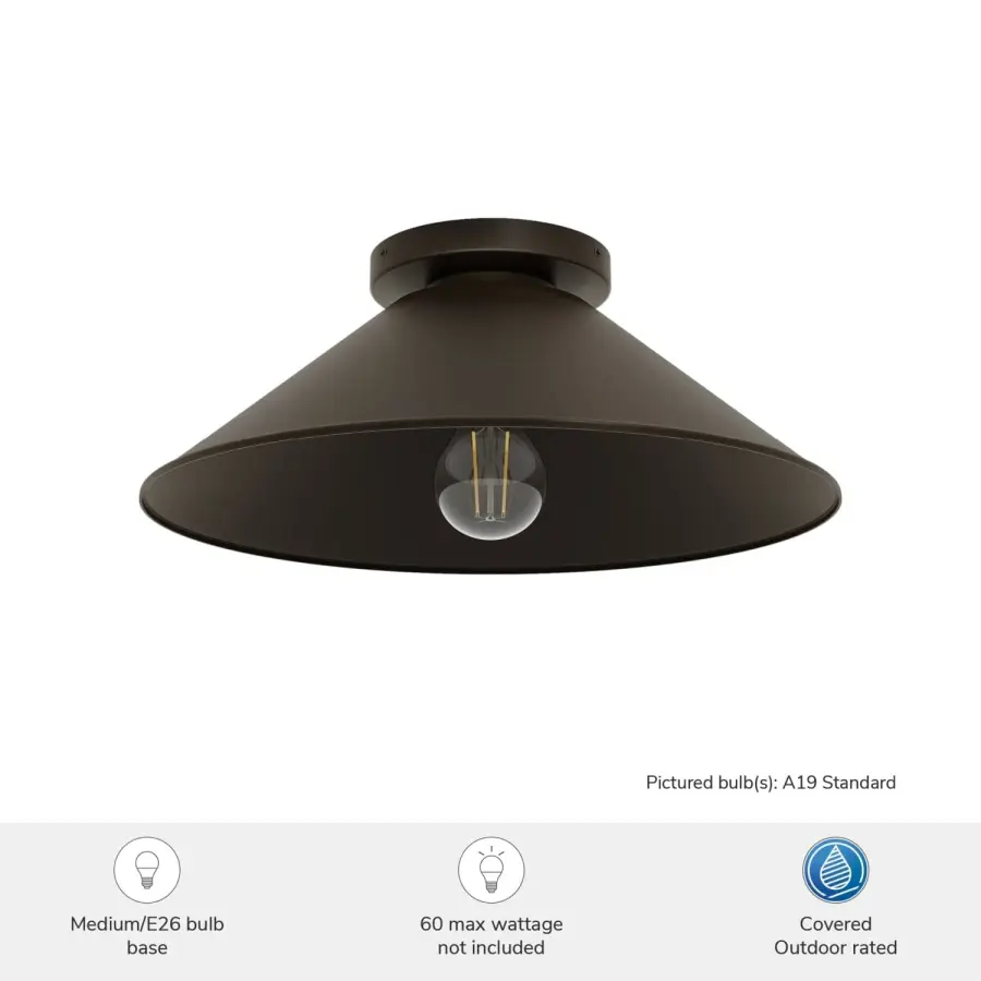 Skyflow One Light Outdoor Flush Mount in Matte Black - Image 6