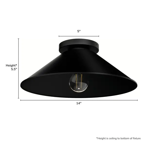 Skyflow One Light Outdoor Flush Mount in Matte Black - Image 7