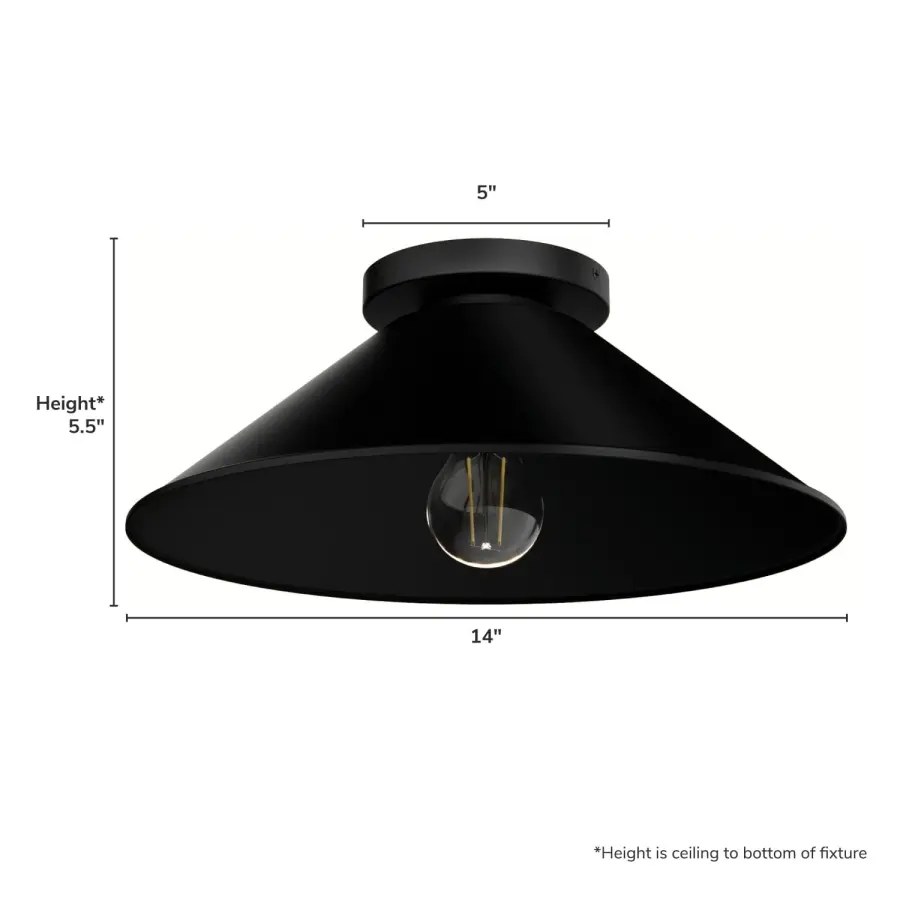 Skyflow One Light Outdoor Flush Mount in Matte Black - Image 7