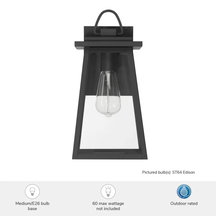 Ivory Dusk Outdoor Wall Light in Matte Black - Image 3