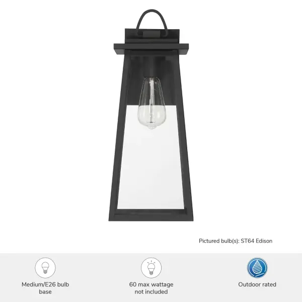 Ivory Dusk Outdoor Wall Light in Matte Black - Image 3