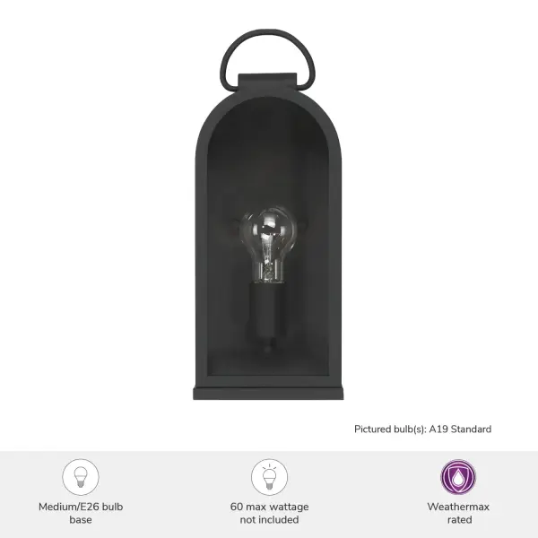 Kendra Bell Outdoor Wall Light in Matte Black - Image 3