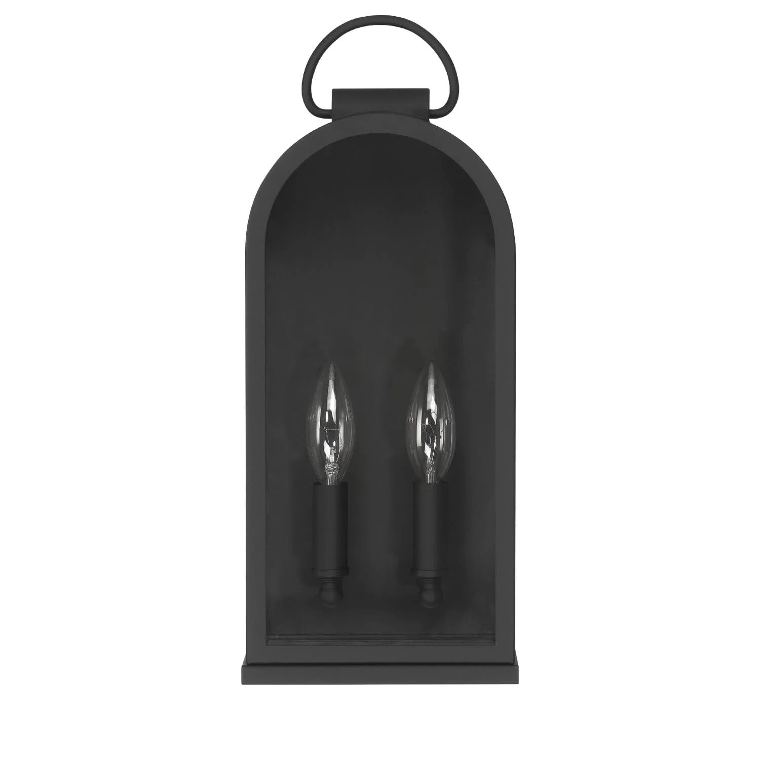 Kendra Bell Two Light Outdoor Wall Mount in Matte Black