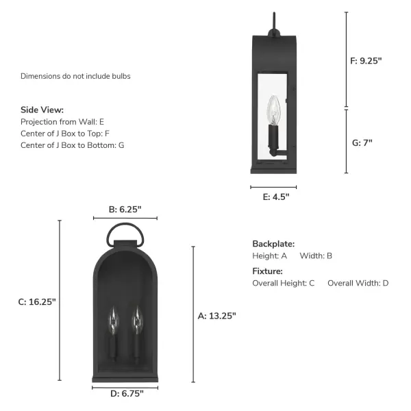 Kendra Bell Two Light Outdoor Wall Mount in Matte Black - Image 4